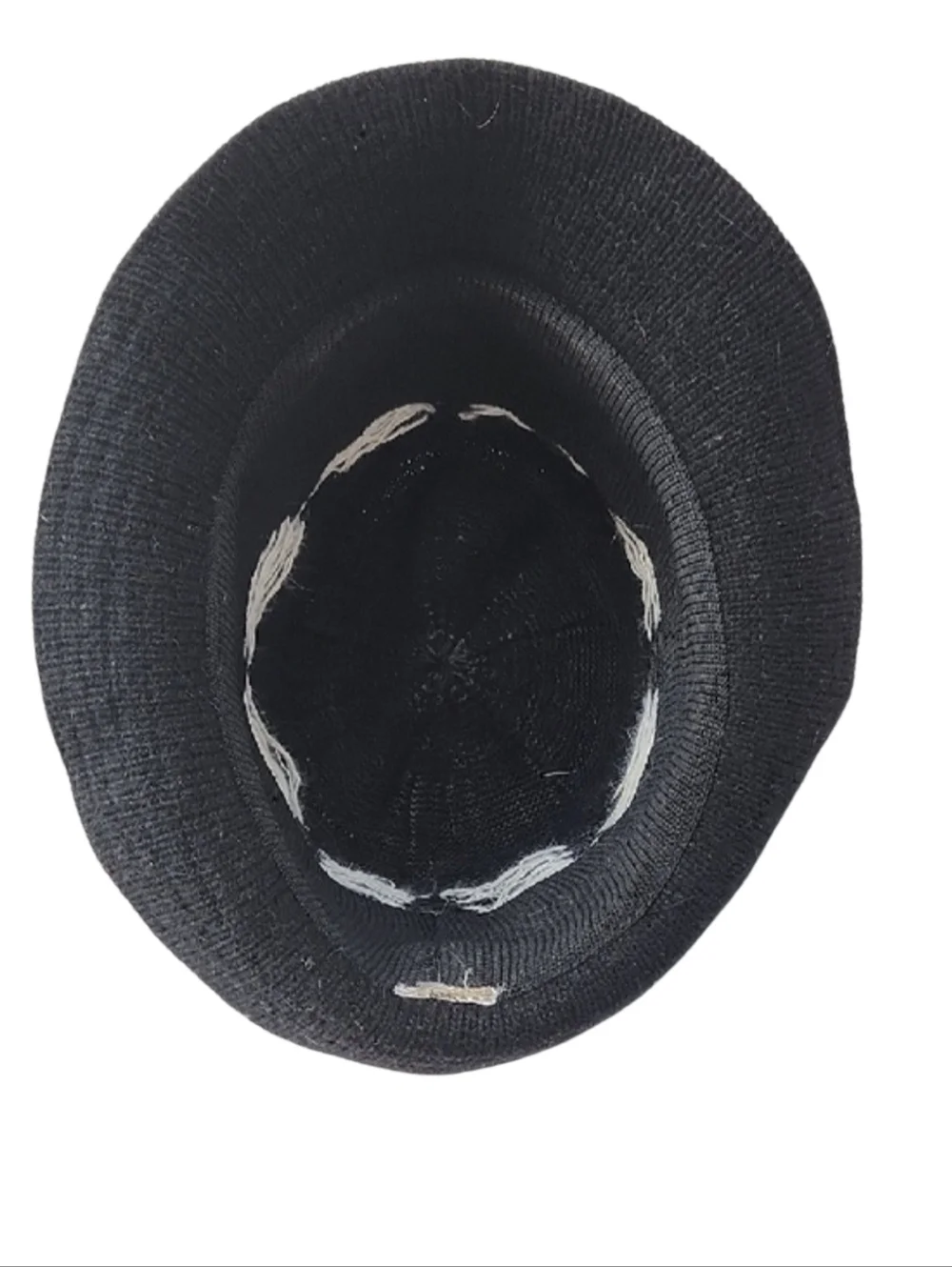 Fedora Cloche Bucket Hat Black And Grey Argyle Knit Wool/ Angora - Unbranded